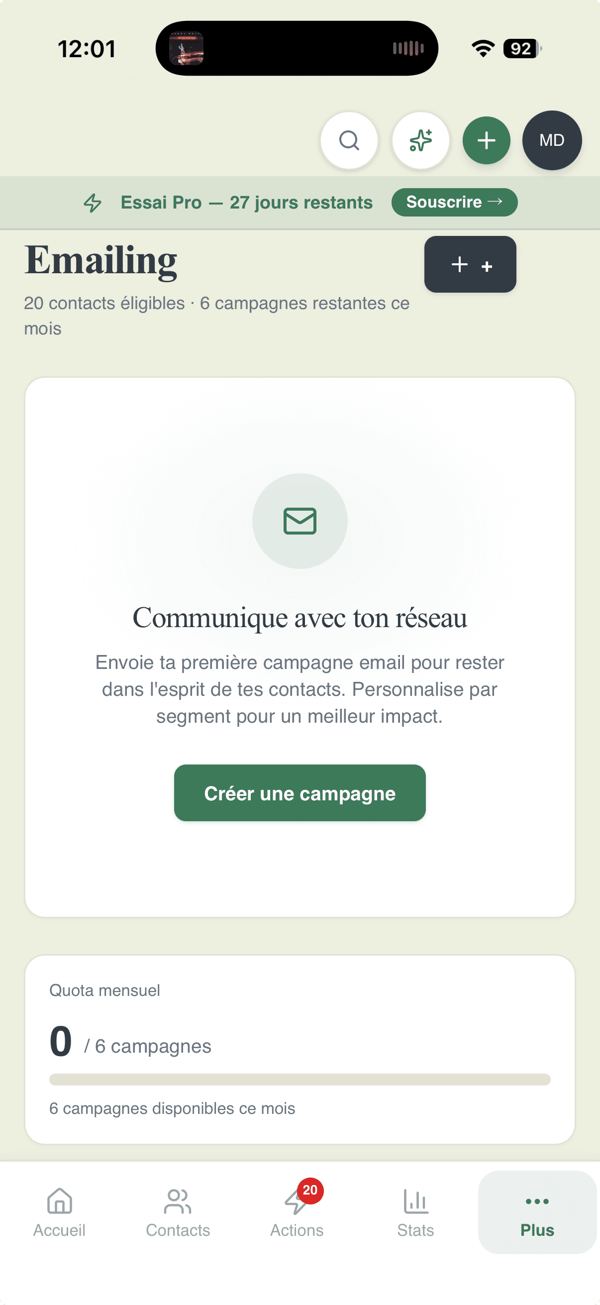 Campanhas de email Referys, 6 campanhas, personalização por segmento